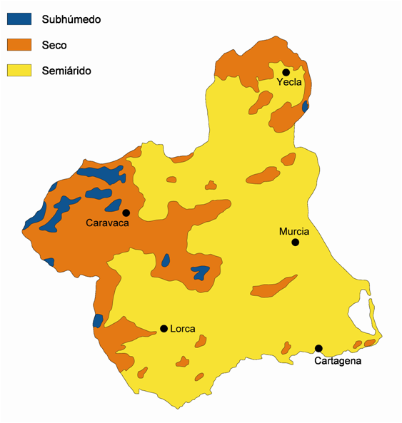 Aproximación bioclimática de la Región de Murcia: Ombrótipos